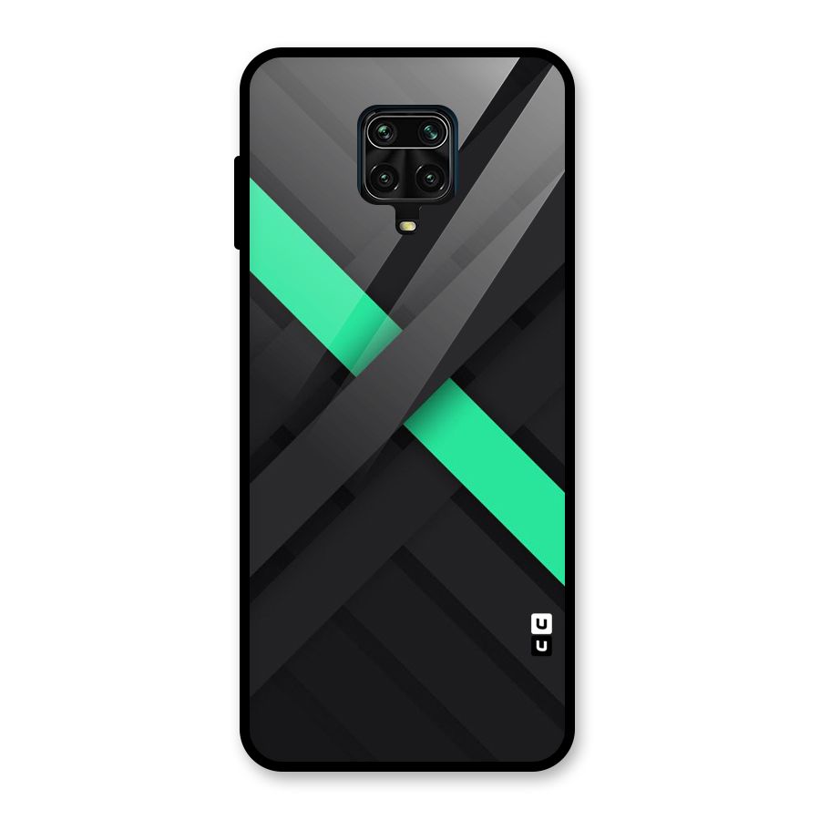 Green Stripe Diagonal Glass Back Case for Poco M2 Pro