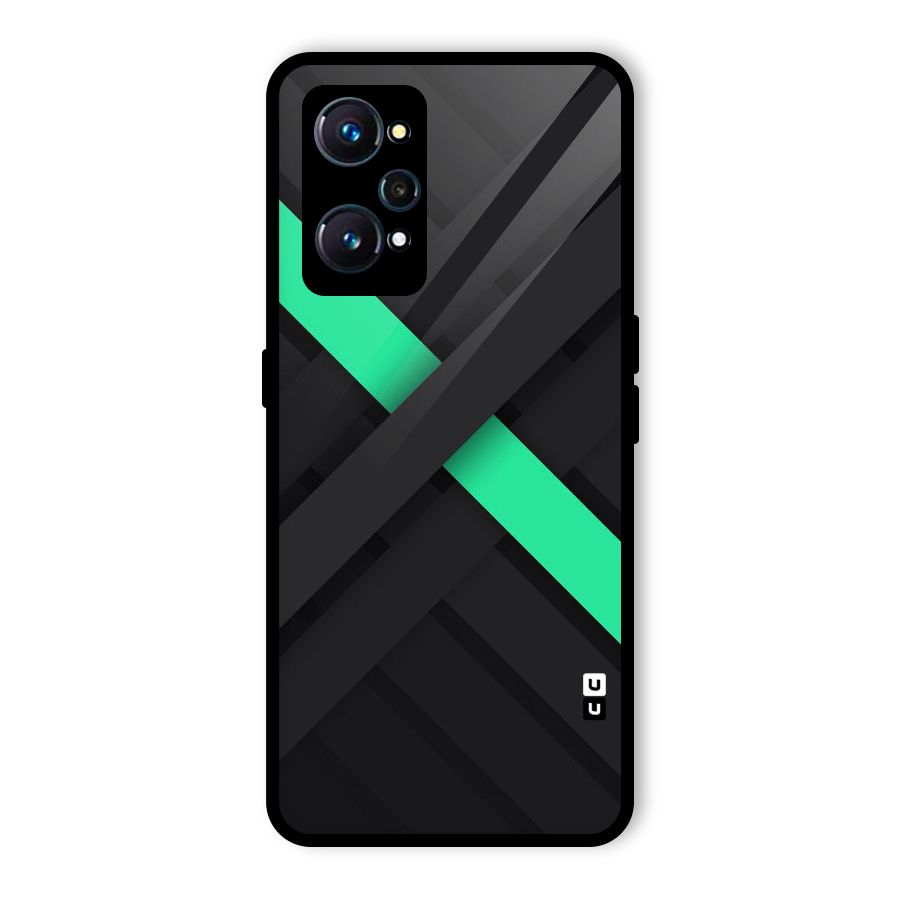 Green Stripe Diagonal Glass Back Case for Realme GT 2