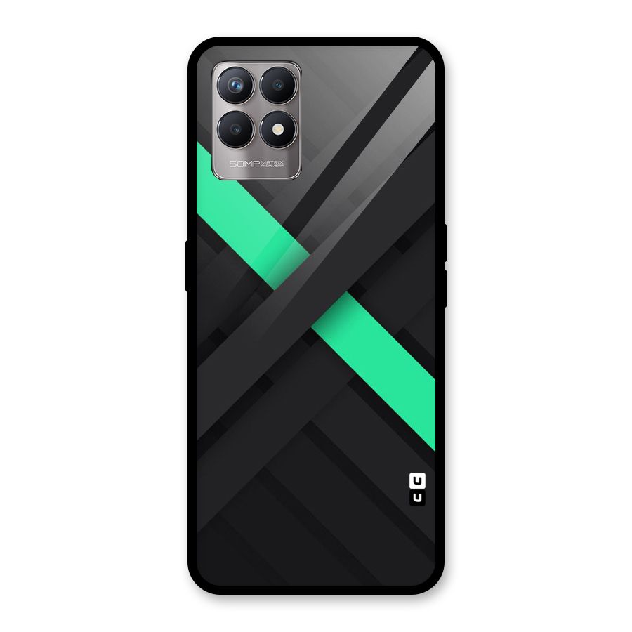 Green Stripe Diagonal Glass Back Case for Realme Narzo 50