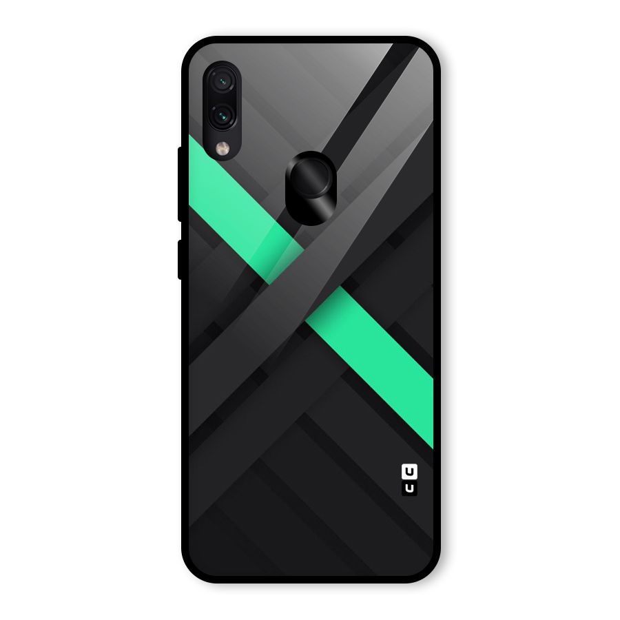 Green Stripe Diagonal Glass Back Case for Redmi Note 7 Pro