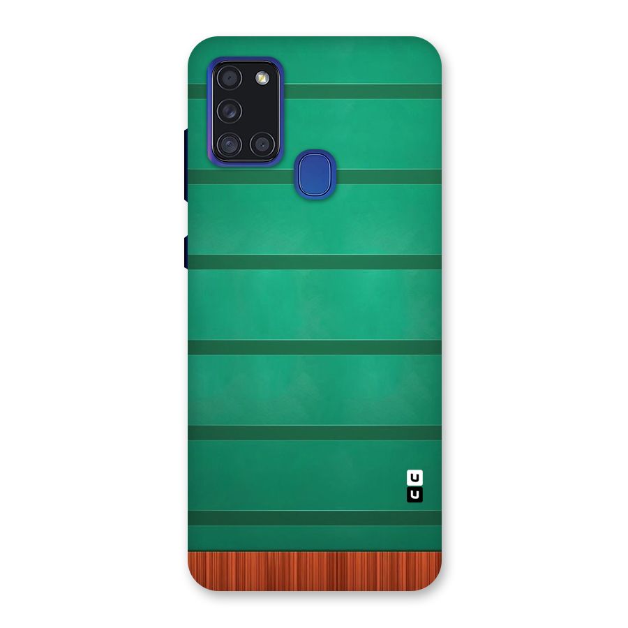 Green Wood Stripes Back Case for Galaxy A21s