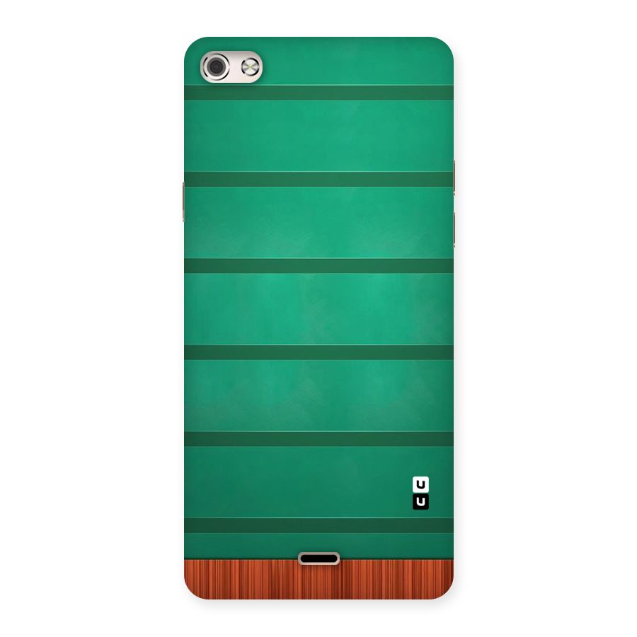 Green Wood Stripes Back Case for Micromax Canvas Silver 5