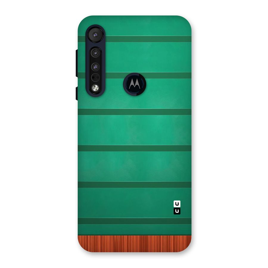 Green Wood Stripes Back Case for Motorola One Macro