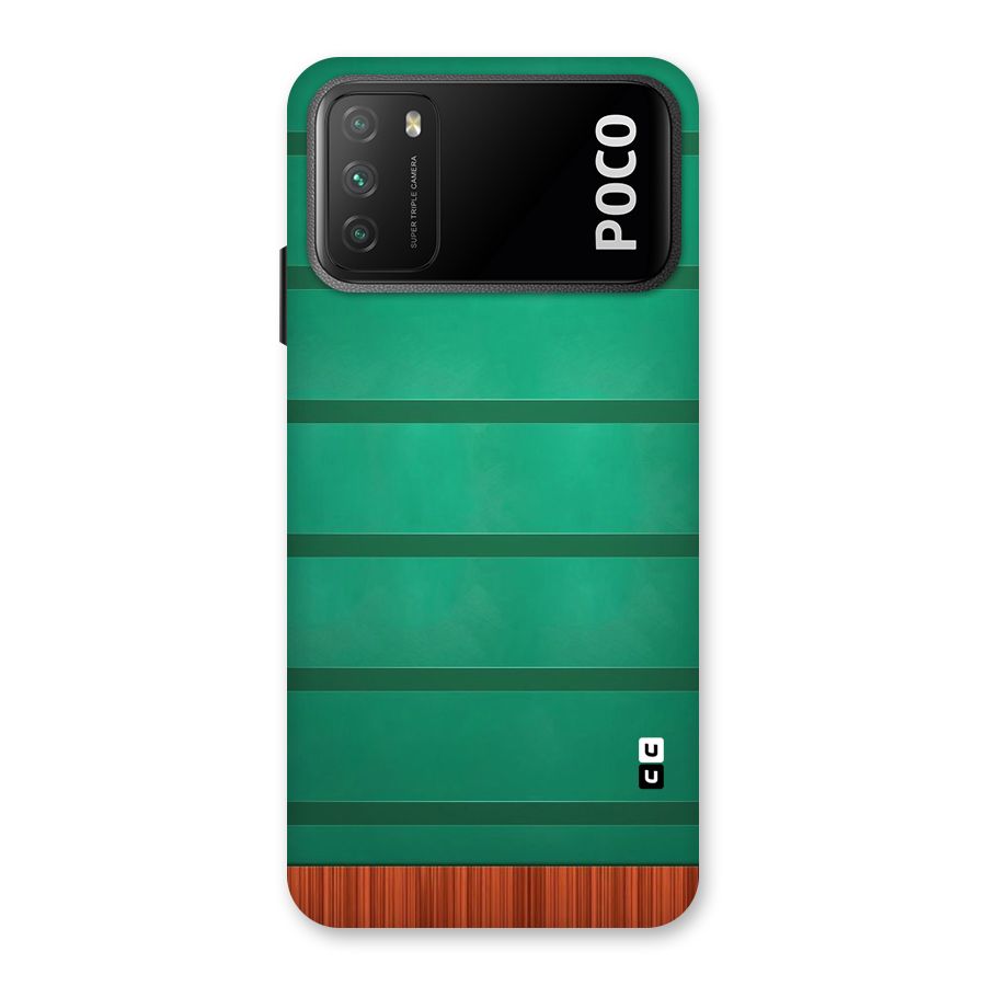 Green Wood Stripes Back Case for Poco M3