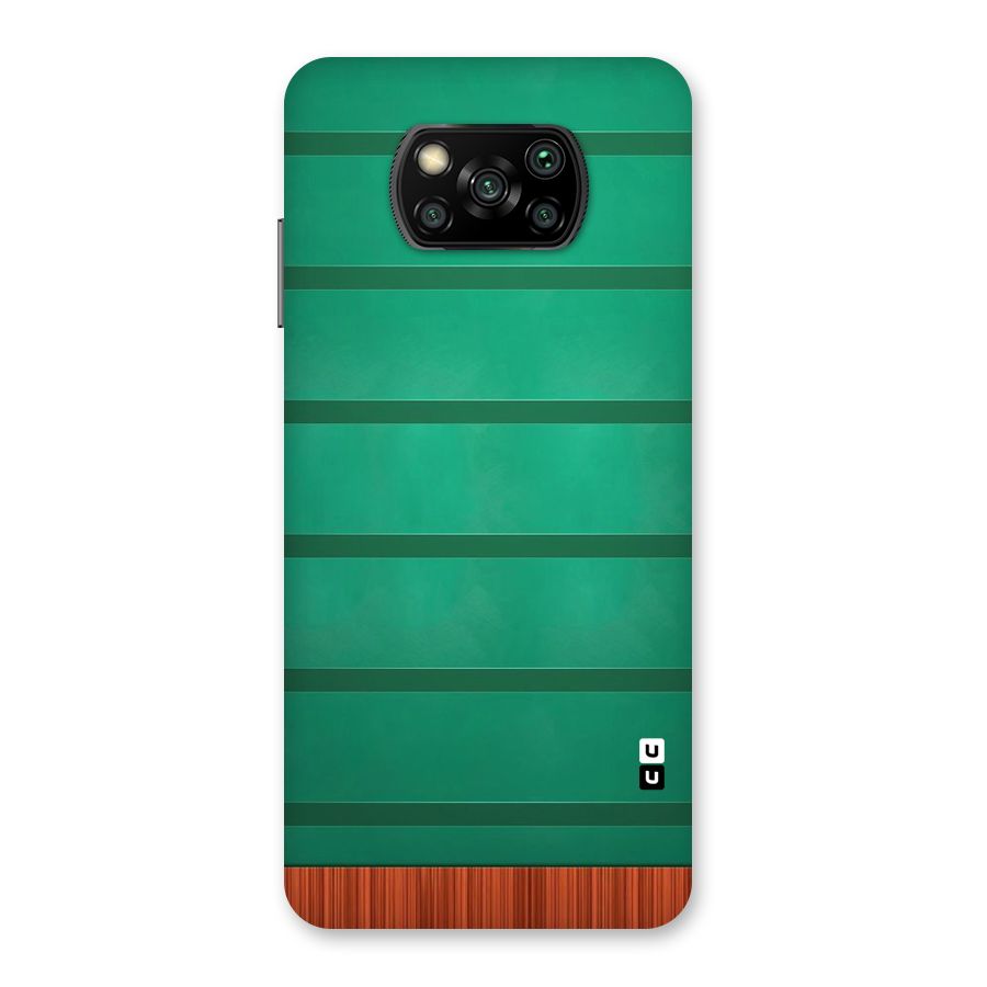 Green Wood Stripes Back Case for Poco X3