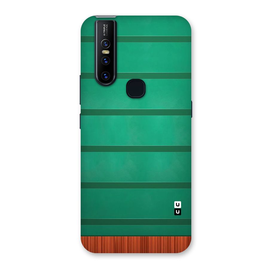 Green Wood Stripes Back Case for Vivo V15