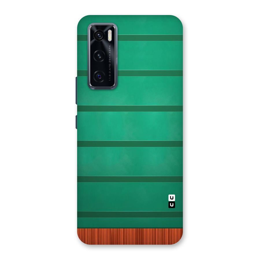 Green Wood Stripes Back Case for Vivo V20 SE