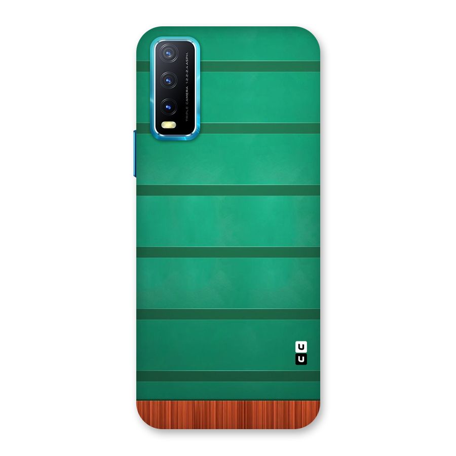 Green Wood Stripes Back Case for Vivo Y20A