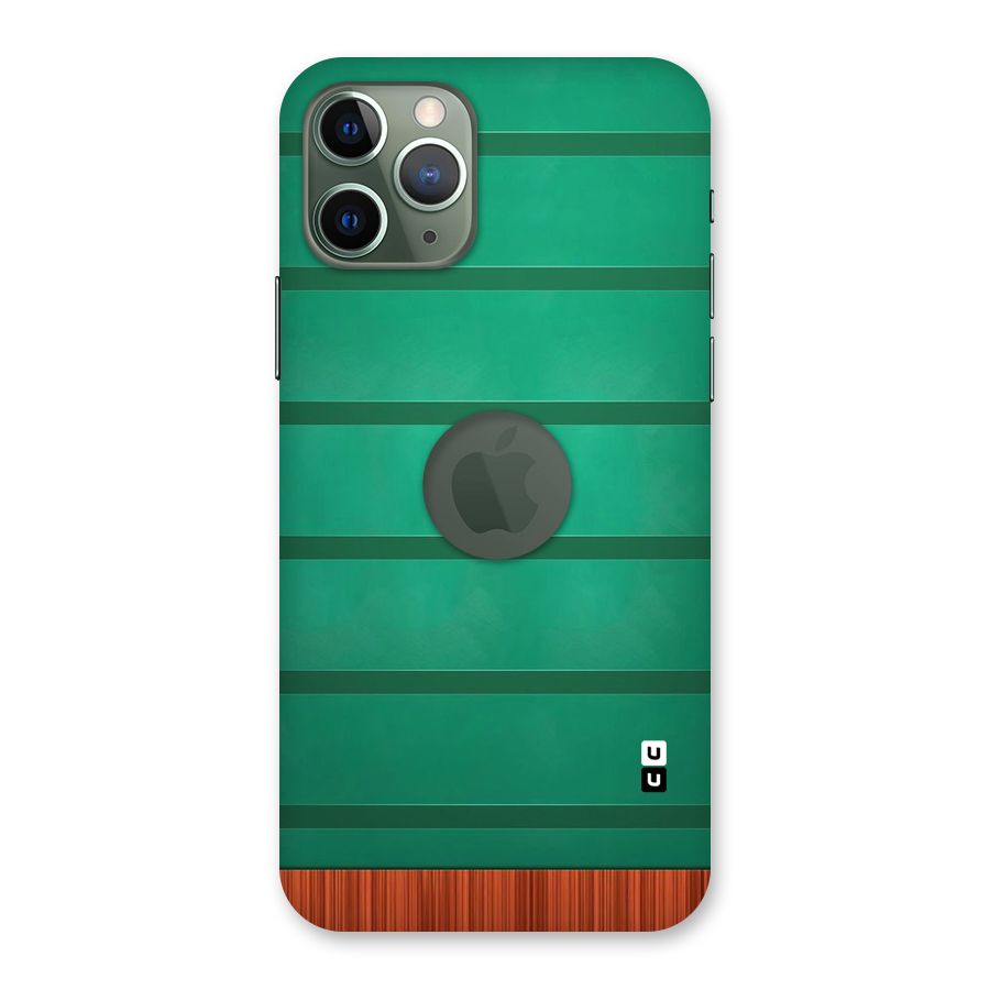 Green Wood Stripes Back Case for iPhone 11 Pro Logo  Cut