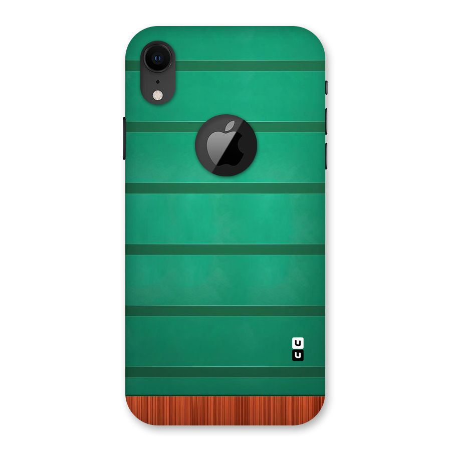 Green Wood Stripes Back Case for iPhone XR Logo Cut