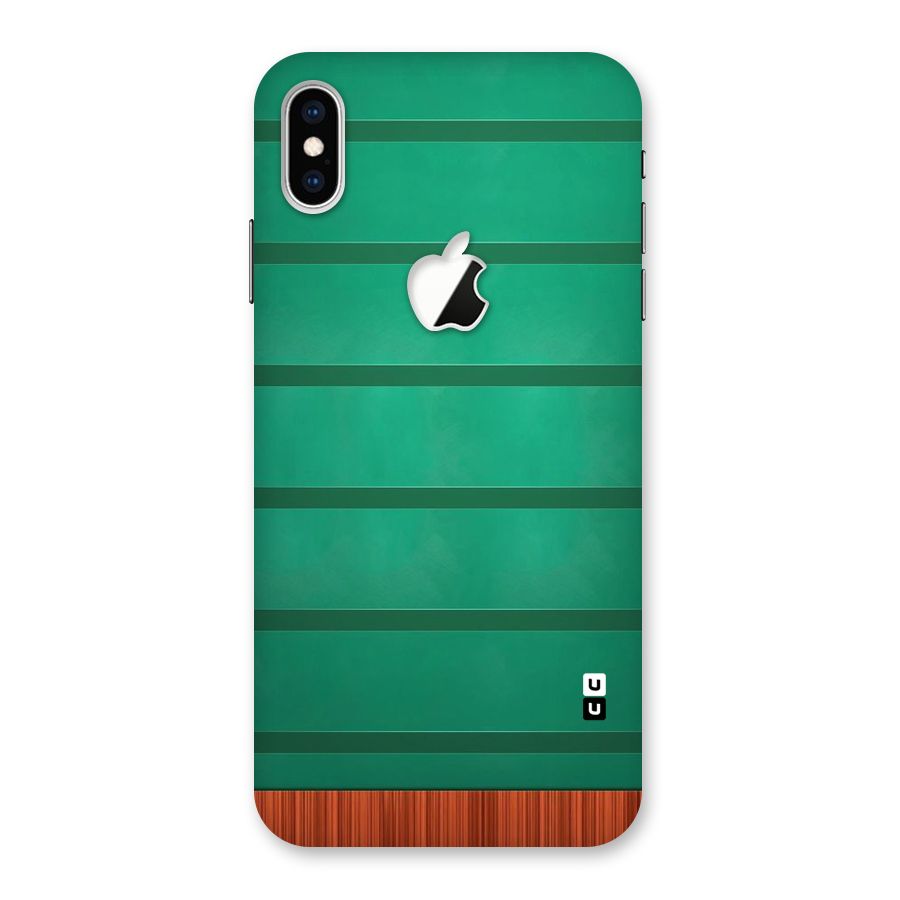 Green Wood Stripes Back Case for iPhone XS Max Apple Cut