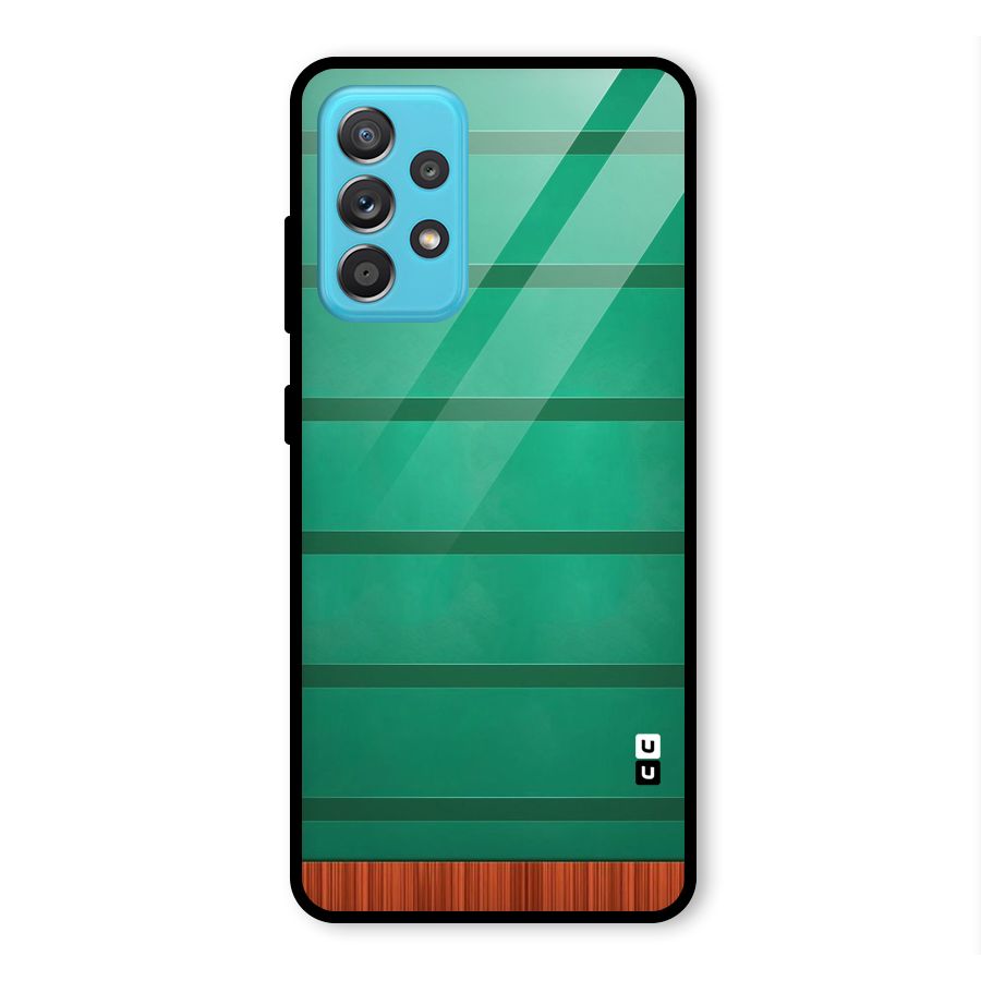 Green Wood Stripes Glass Back Case for Galaxy A52