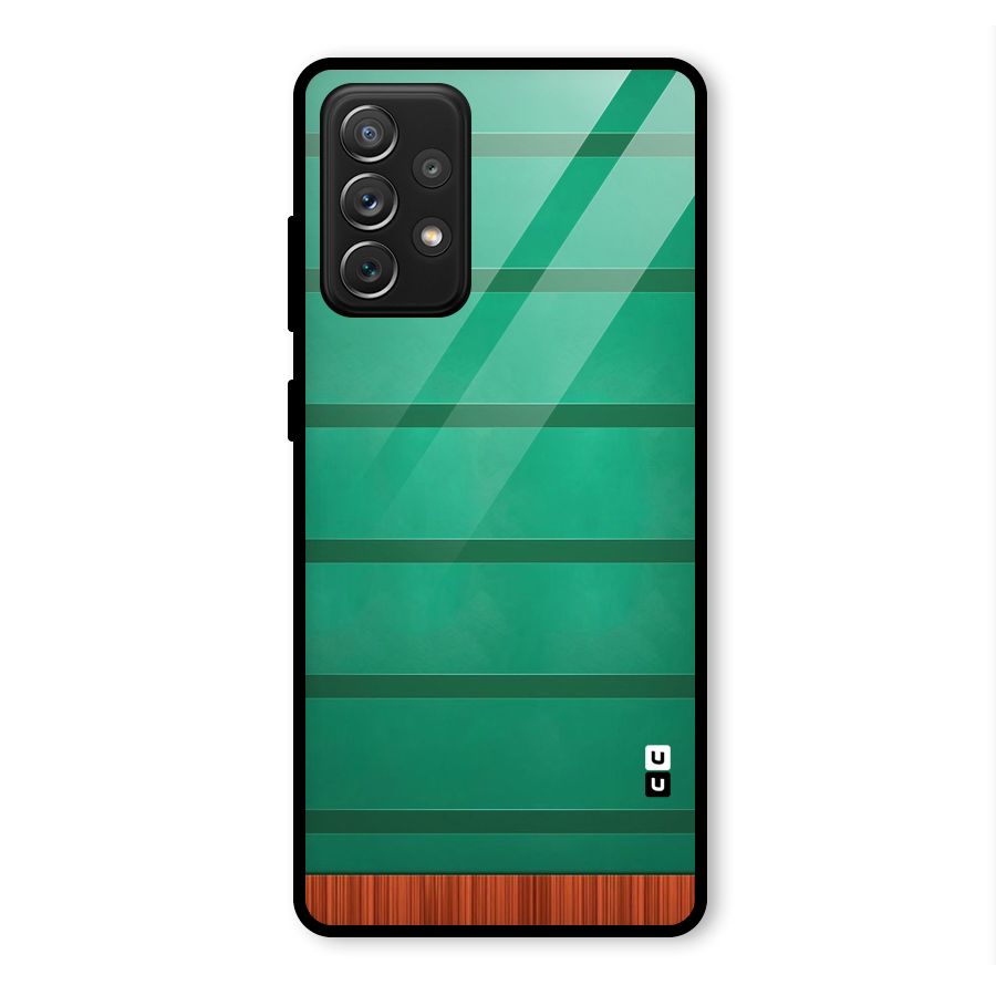 Green Wood Stripes Glass Back Case for Galaxy A72