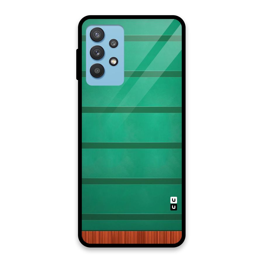Green Wood Stripes Glass Back Case for Galaxy M32 5G