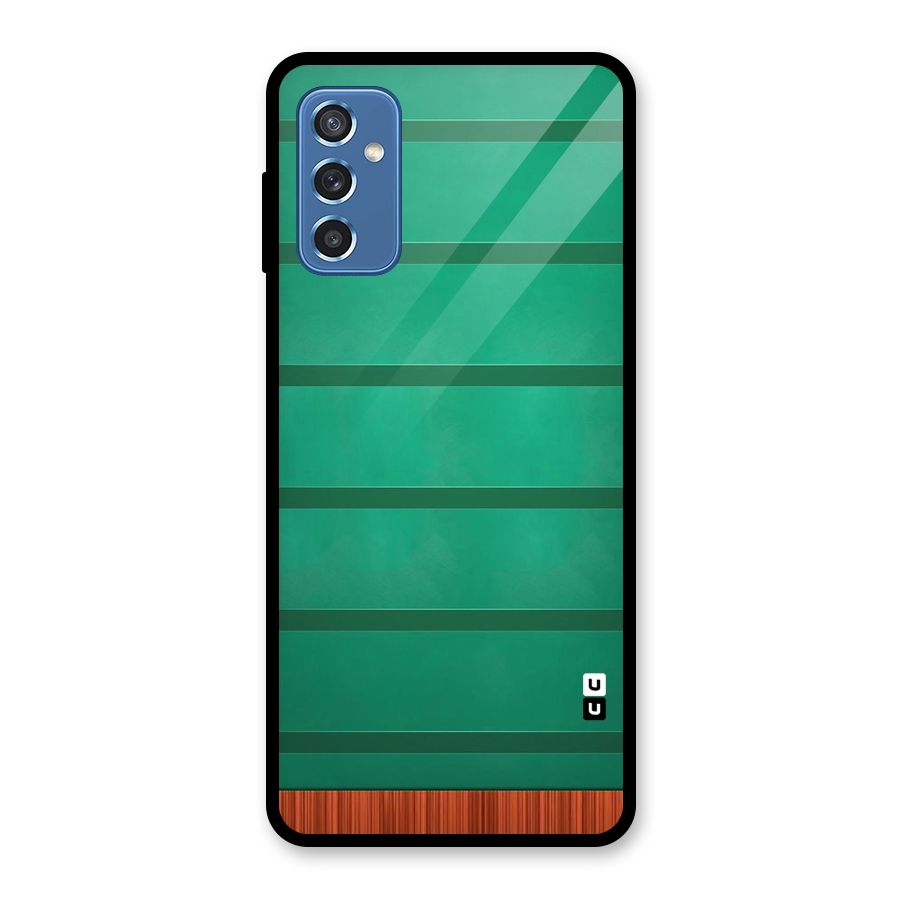 Green Wood Stripes Glass Back Case for Galaxy M52 5G