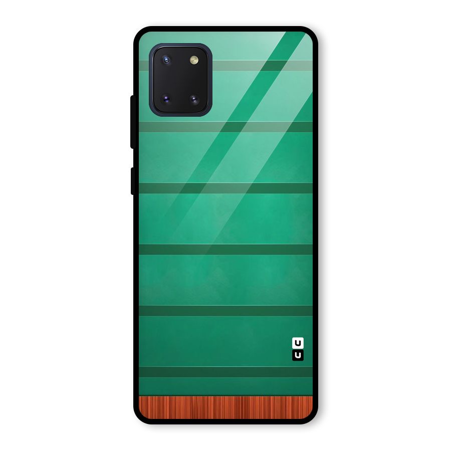 Green Wood Stripes Glass Back Case for Galaxy Note 10 Lite