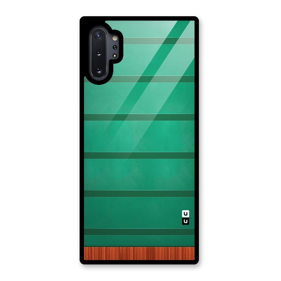 Green Wood Stripes Glass Back Case for Galaxy Note 10 Plus