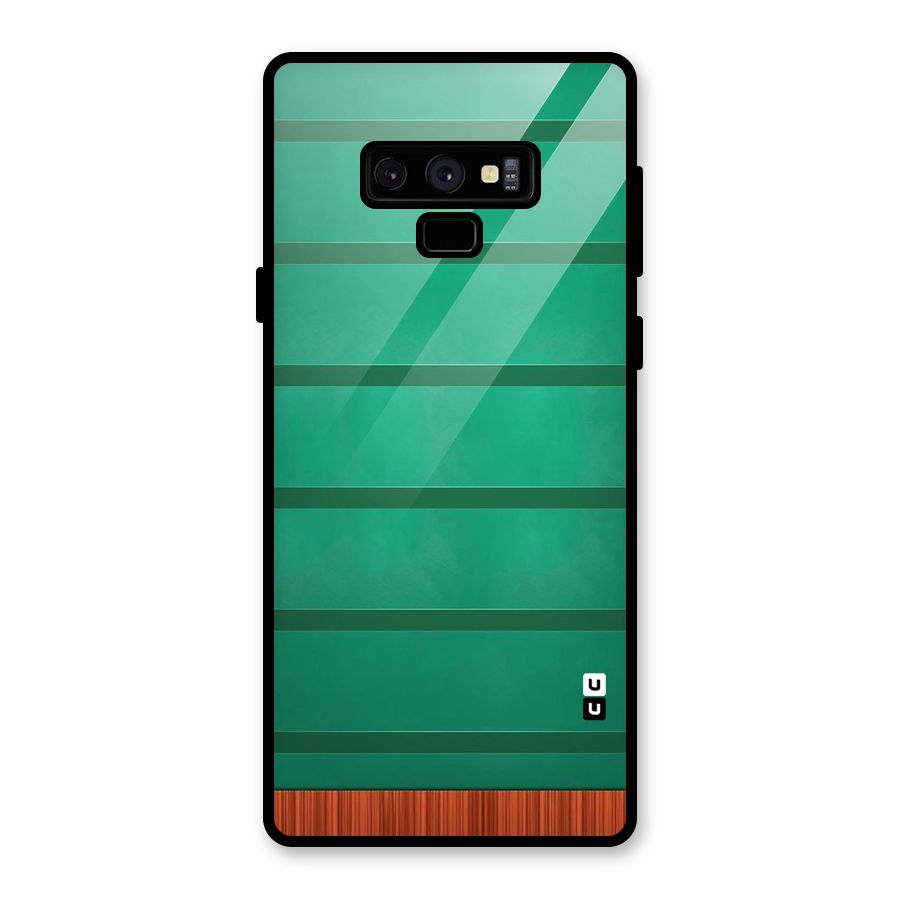 Green Wood Stripes Glass Back Case for Galaxy Note 9