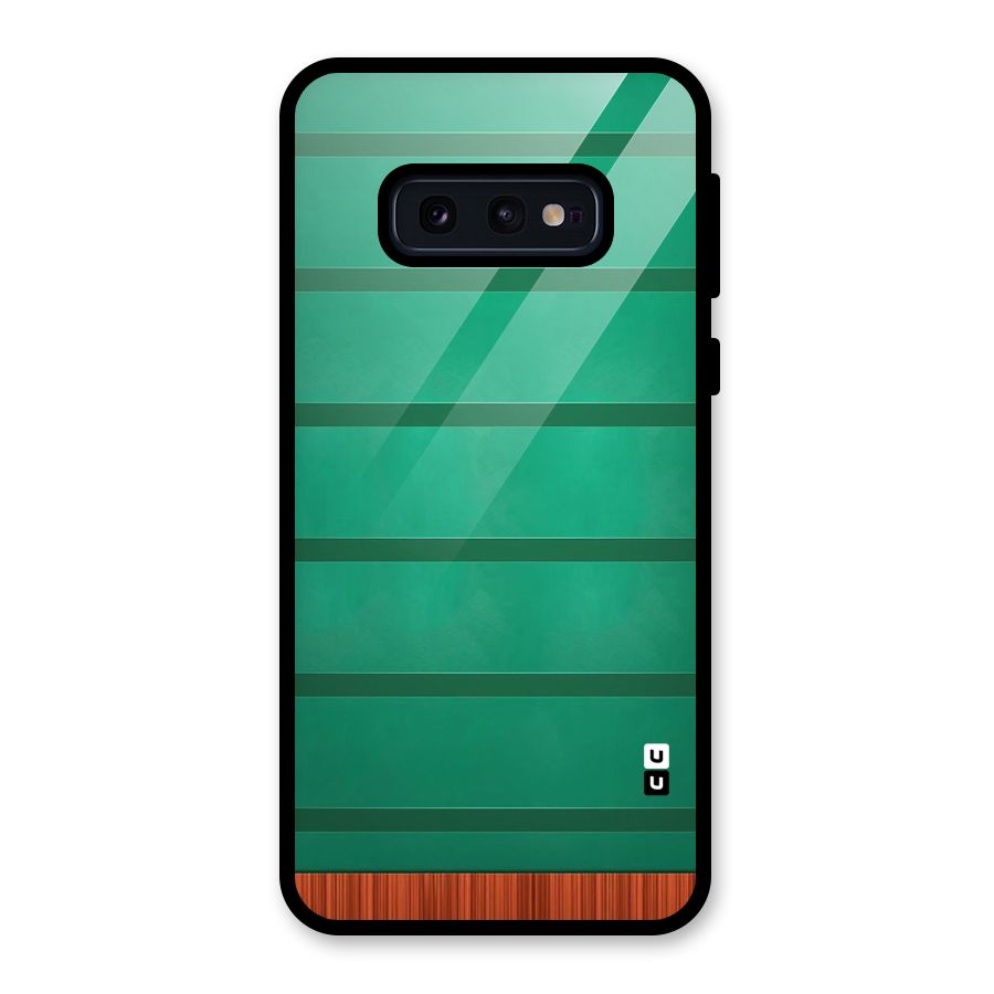 Green Wood Stripes Glass Back Case for Galaxy S10e