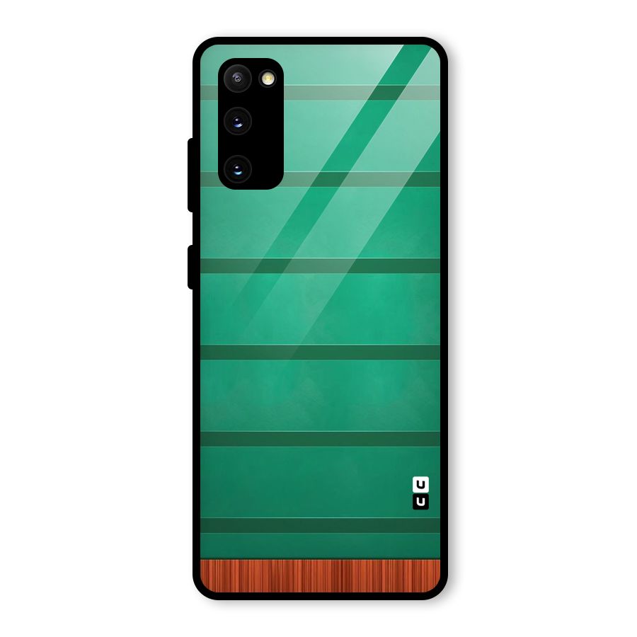 Green Wood Stripes Glass Back Case for Galaxy S20 FE 5G