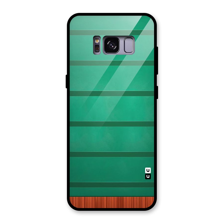 Green Wood Stripes Glass Back Case for Galaxy S8
