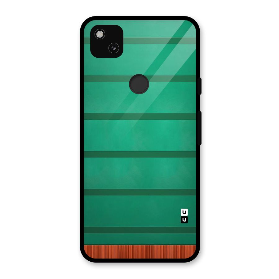 Green Wood Stripes Glass Back Case for Google Pixel 4a