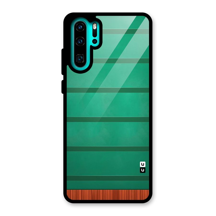 Green Wood Stripes Glass Back Case for Huawei P30 Pro