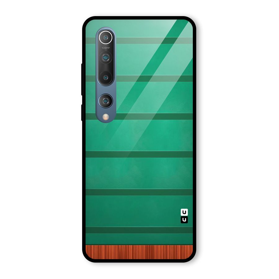 Green Wood Stripes Glass Back Case for Mi 10