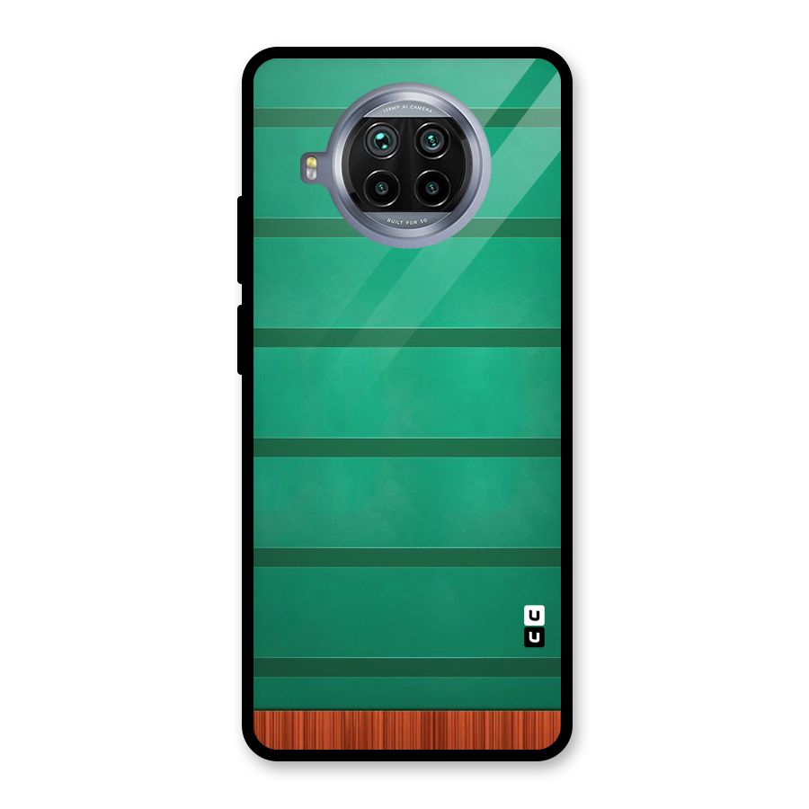 Green Wood Stripes Glass Back Case for Mi 10i
