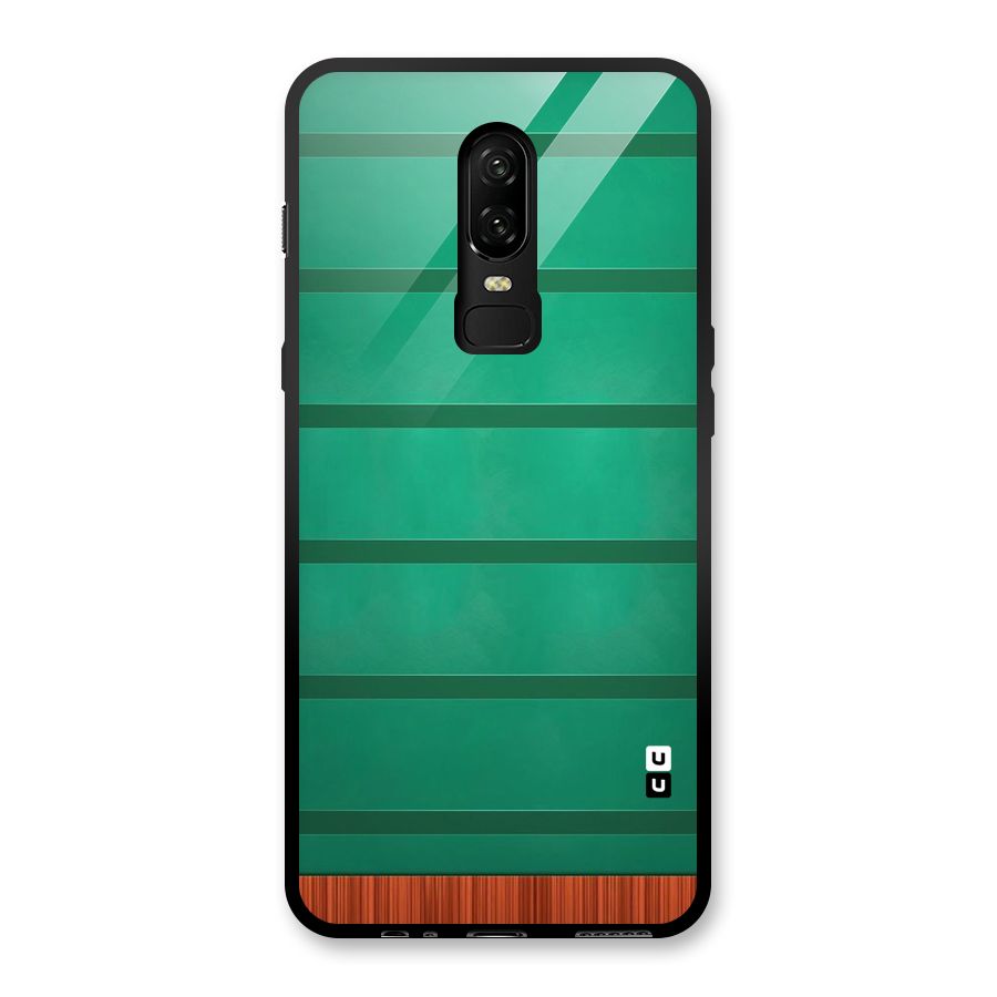Green Wood Stripes Glass Back Case for OnePlus 6