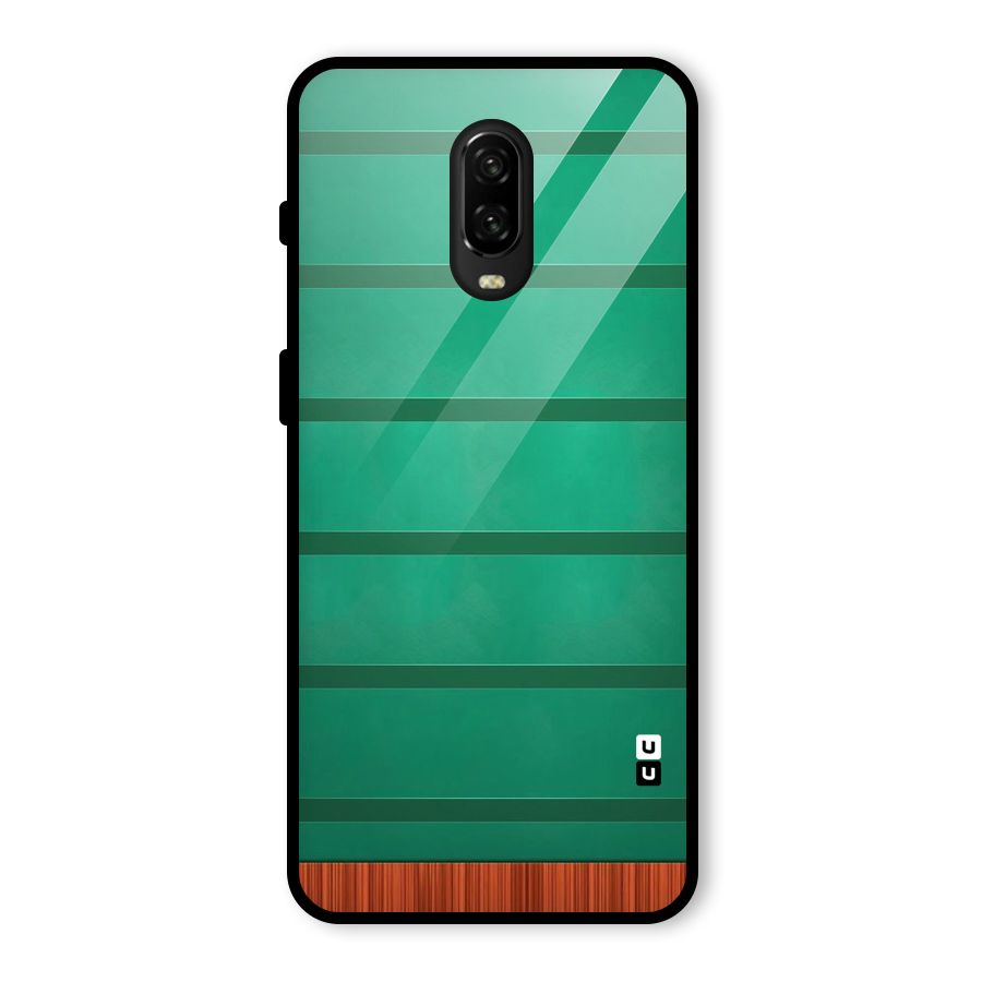 Green Wood Stripes Glass Back Case for OnePlus 6T