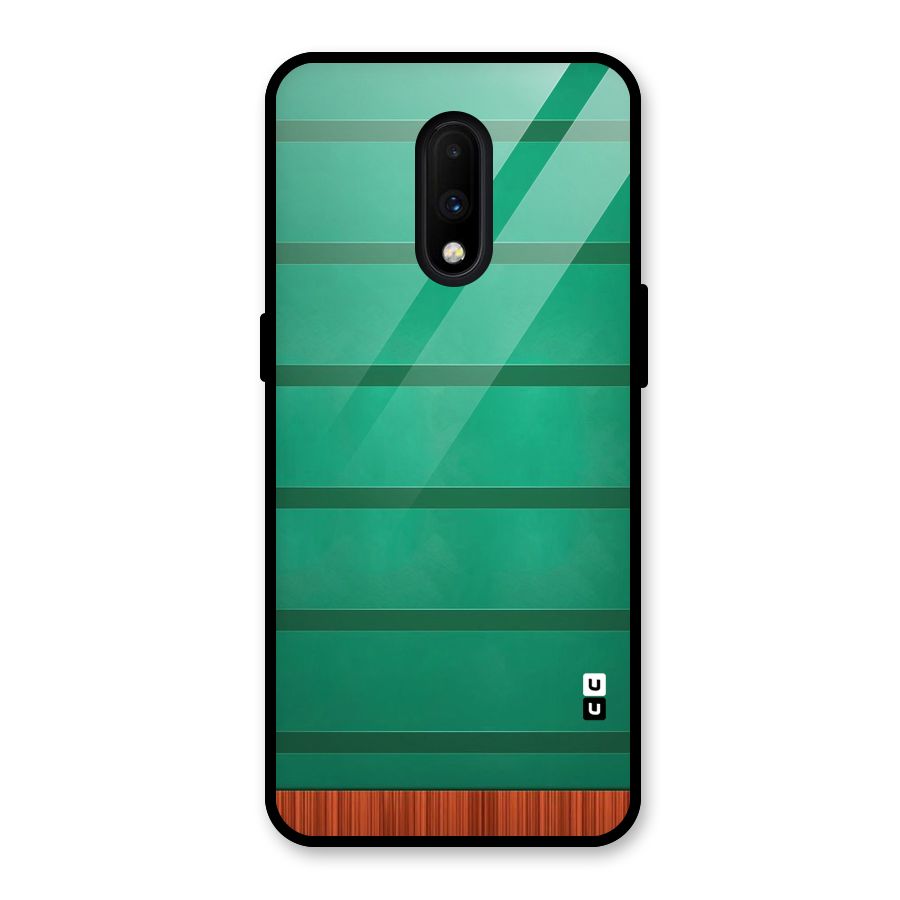 Green Wood Stripes Glass Back Case for OnePlus 7