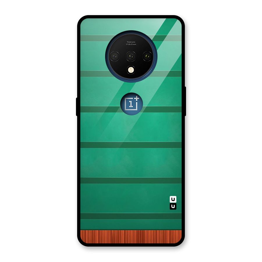 Green Wood Stripes Glass Back Case for OnePlus 7T