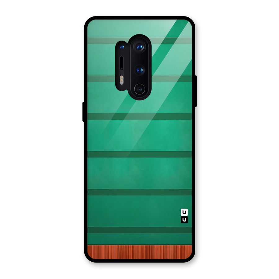 Green Wood Stripes Glass Back Case for OnePlus 8 Pro