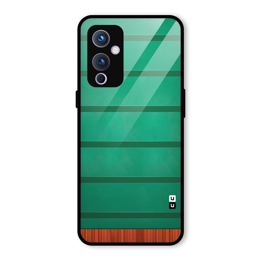 Green Wood Stripes Glass Back Case for OnePlus 9
