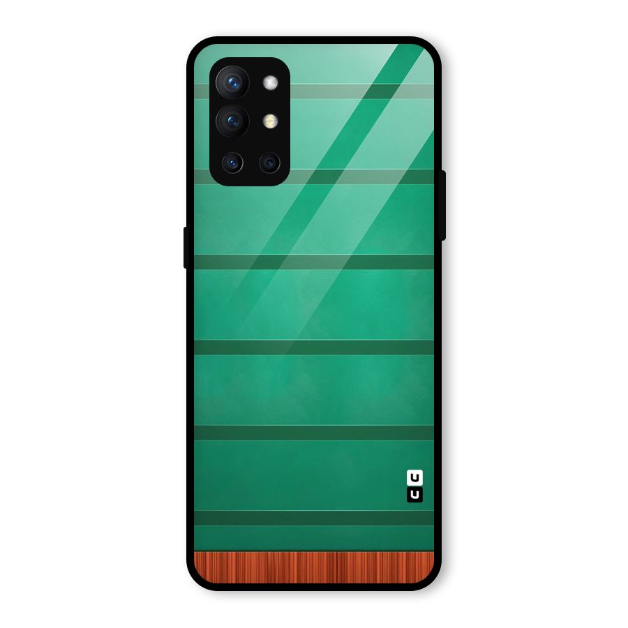 Green Wood Stripes Glass Back Case for OnePlus 9R
