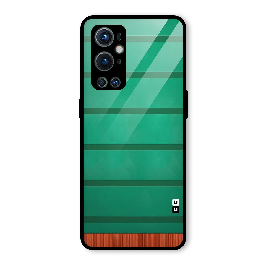 Green Wood Stripes Glass Back Case for OnePlus 9 Pro