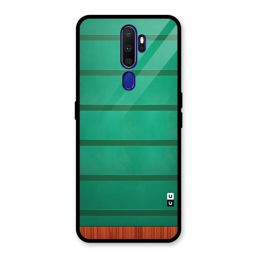 Green Wood Stripes Glass Back Case for Oppo A9 (2020)
