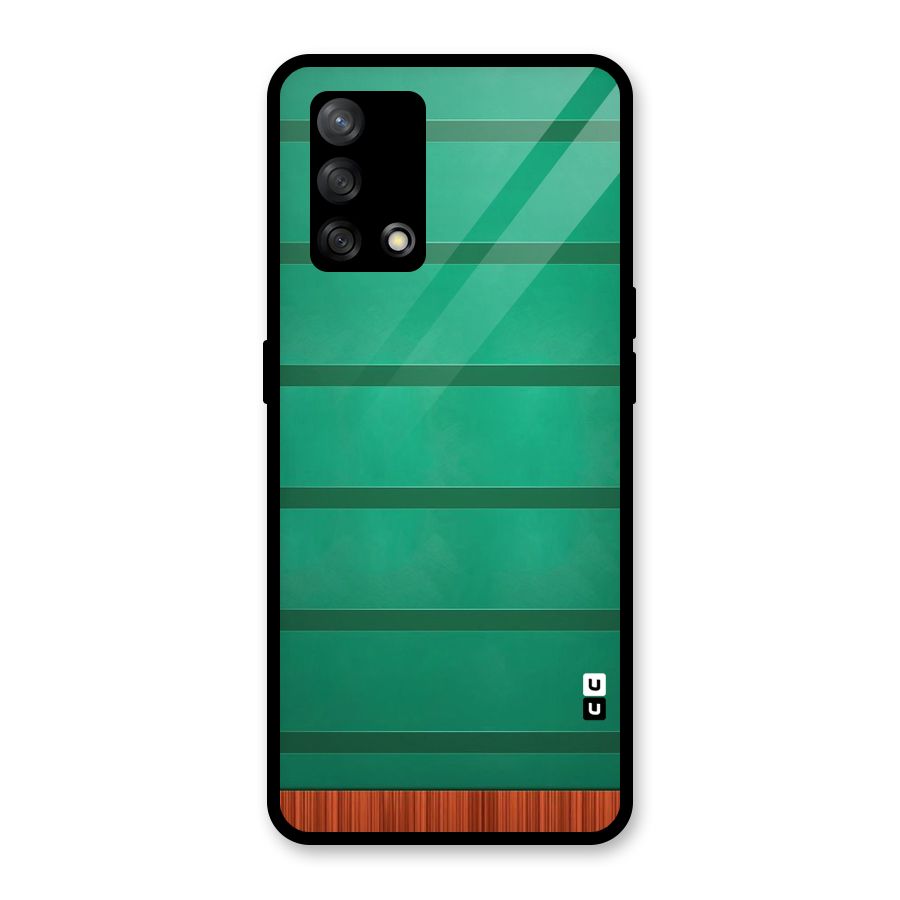 Green Wood Stripes Glass Back Case for Oppo F19