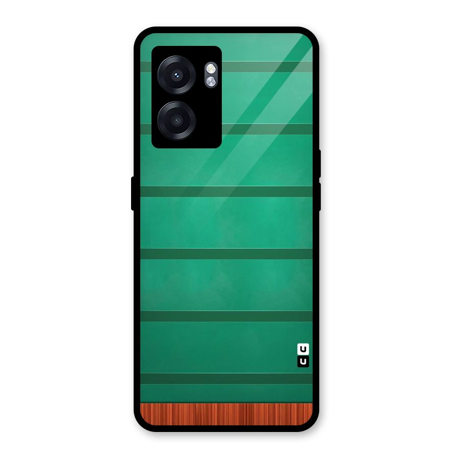 Green Wood Stripes Glass Back Case for Oppo K10 (5G)