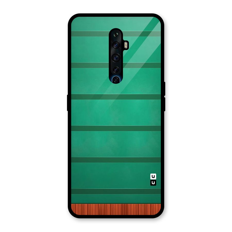 Green Wood Stripes Glass Back Case for Oppo Reno2 F