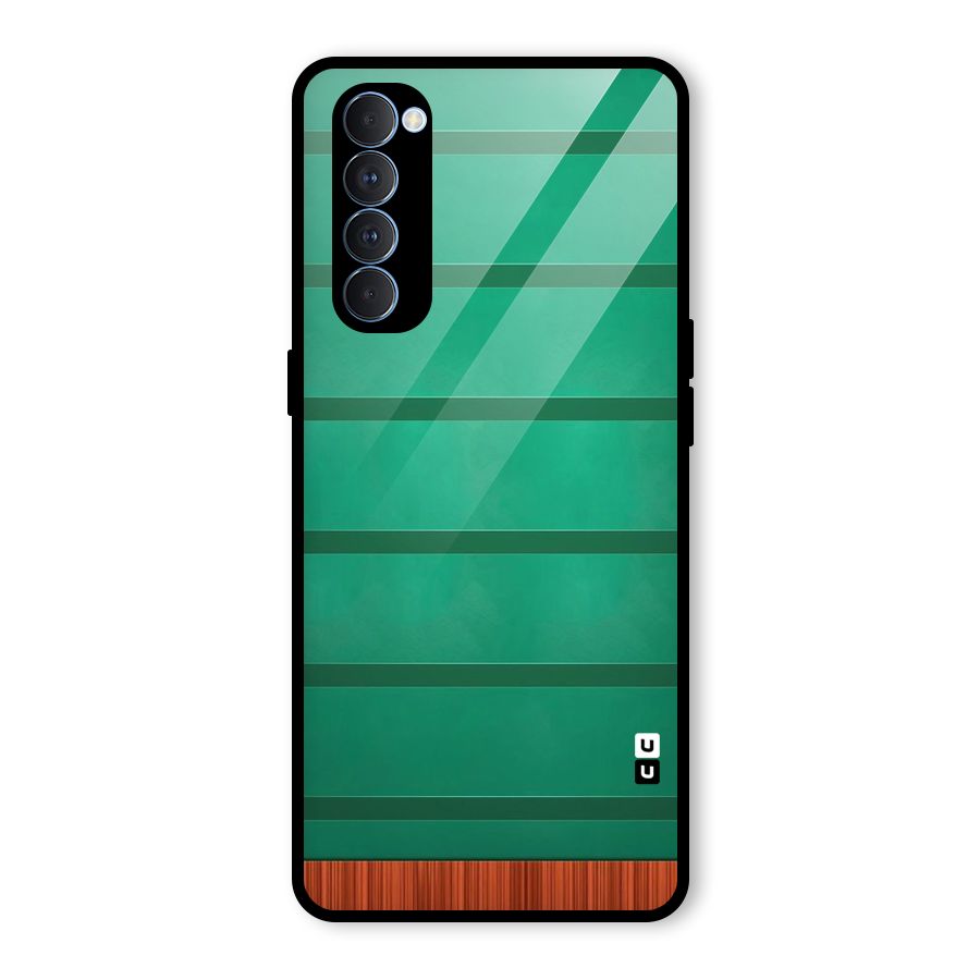 Green Wood Stripes Glass Back Case for Oppo Reno4 Pro