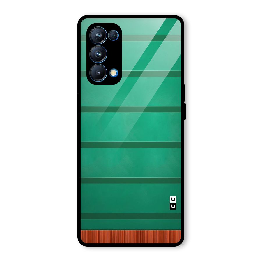 Green Wood Stripes Glass Back Case for Oppo Reno5 Pro 5G