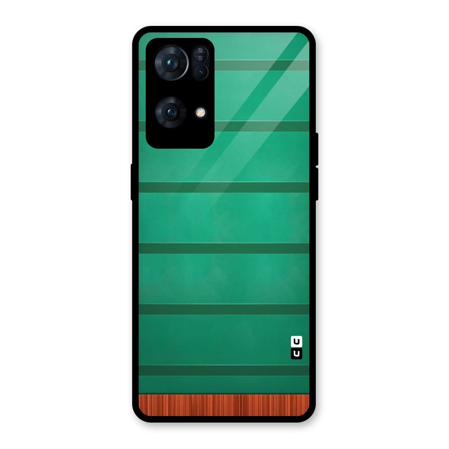 Green Wood Stripes Glass Back Case for Oppo Reno7 Pro 5G
