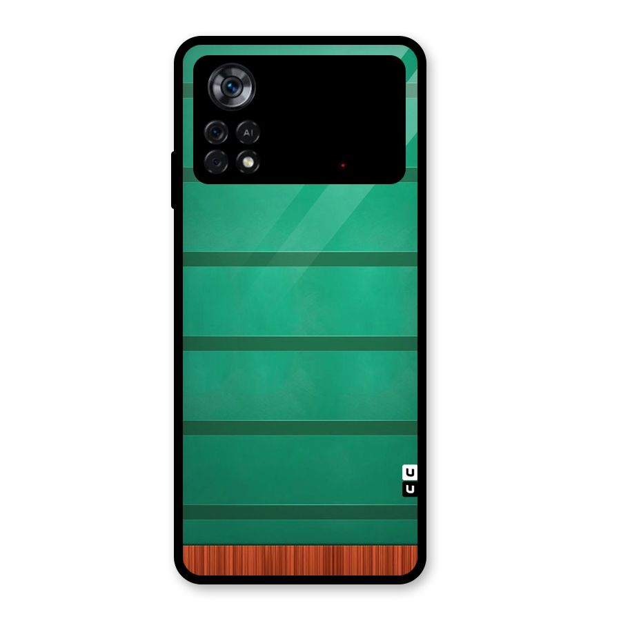 Green Wood Stripes Glass Back Case for Poco X4 Pro 5G