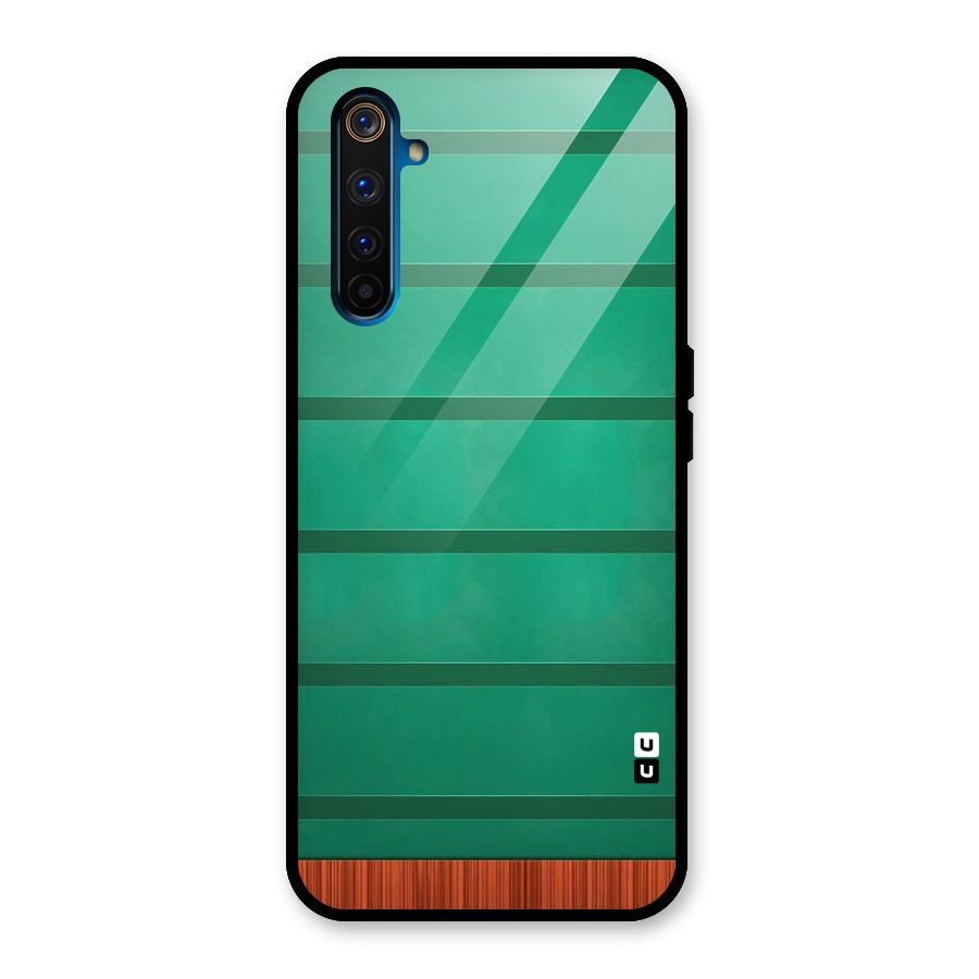 Green Wood Stripes Glass Back Case for Realme 6 Pro