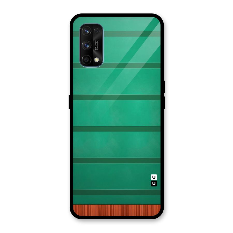 Green Wood Stripes Glass Back Case for Realme 7 Pro