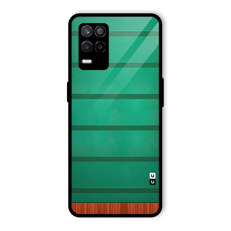 Green Wood Stripes Glass Back Case for Realme 8 5G