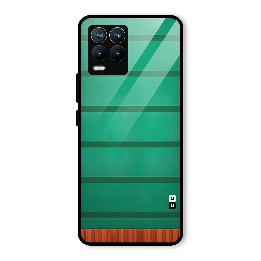 Green Wood Stripes Glass Back Case for Realme 8 Pro