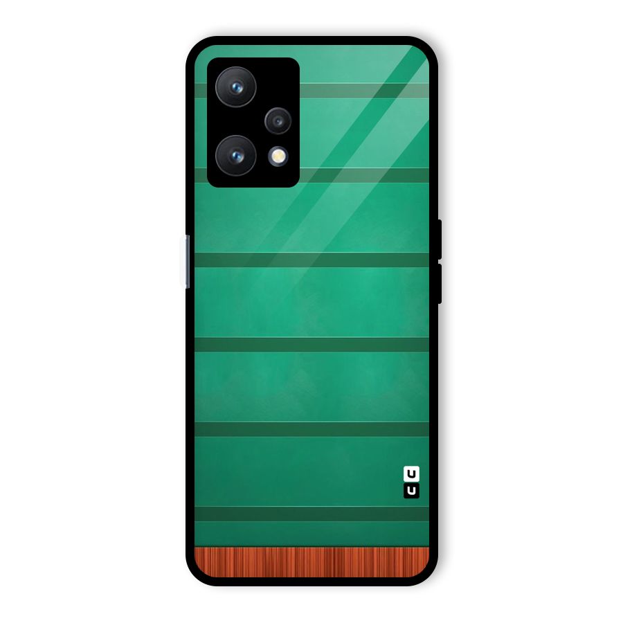 Green Wood Stripes Glass Back Case for Realme 9 Pro 5G